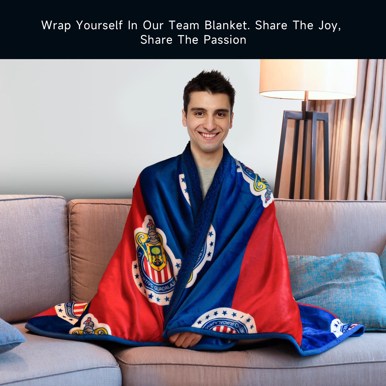 Chivas Silk Touch Sherpa Lined Throw Blanket 50x60